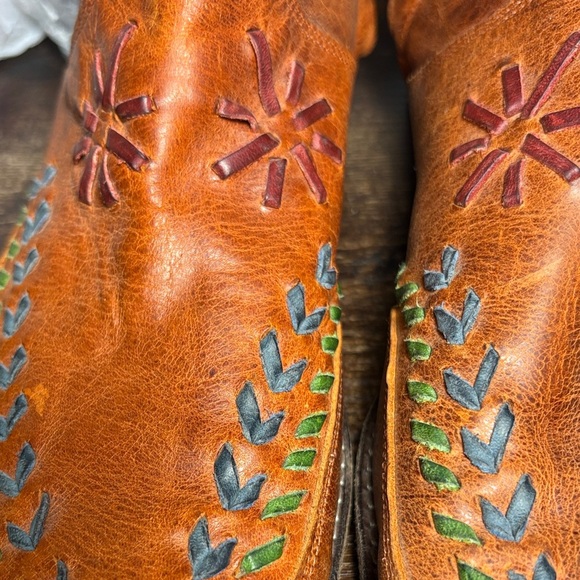 Old Gringo Brown Ankle Boots with Colorful Embroidery - Picture 11 of 13